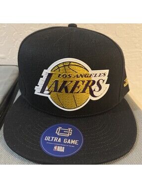 Ultra Game Los Angeles Lakers Snapback Hat LA NBA Black & Gold Men’s Cap New